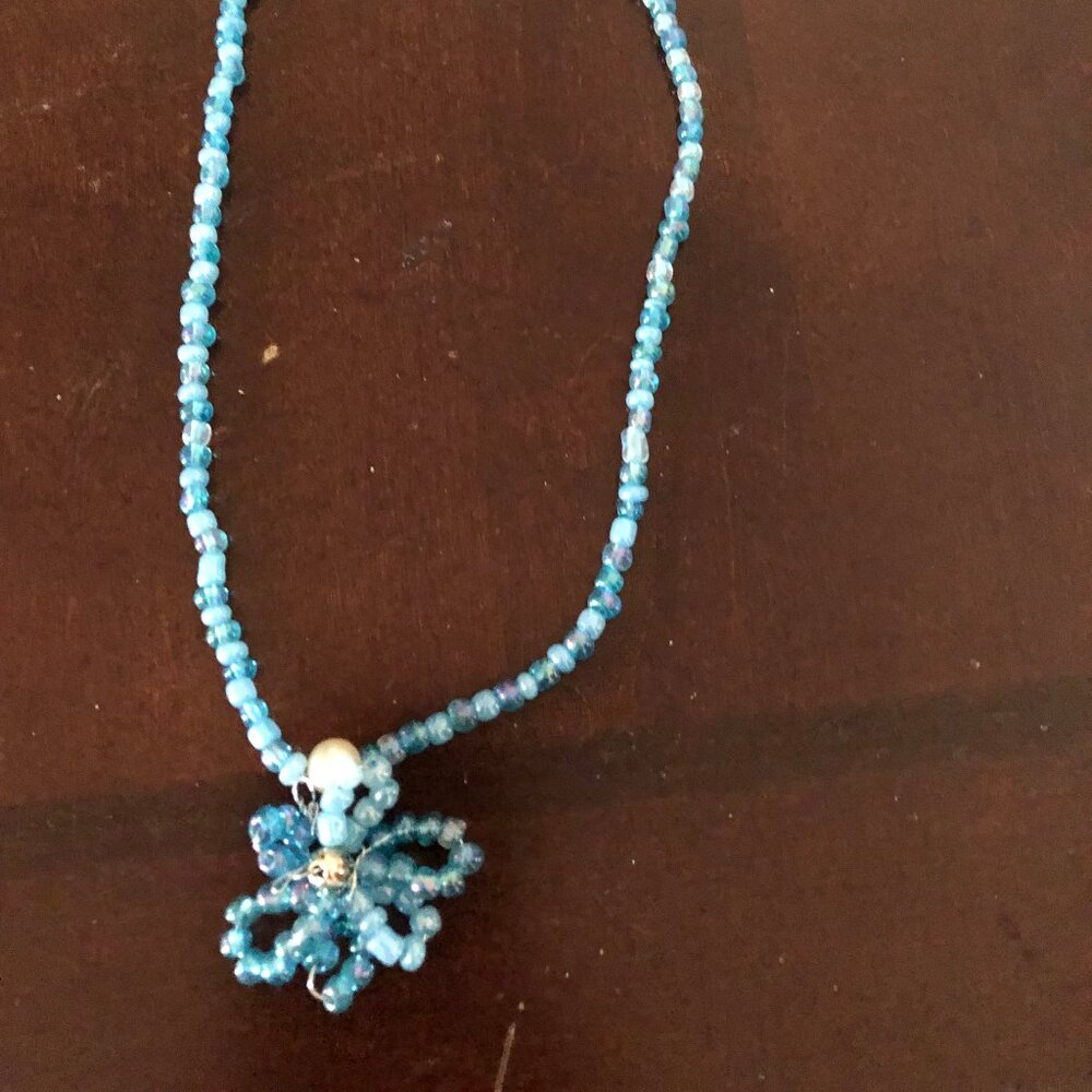 Handmade beaded necklace 18" women's girl's jewelry - Picture 1 of 4
